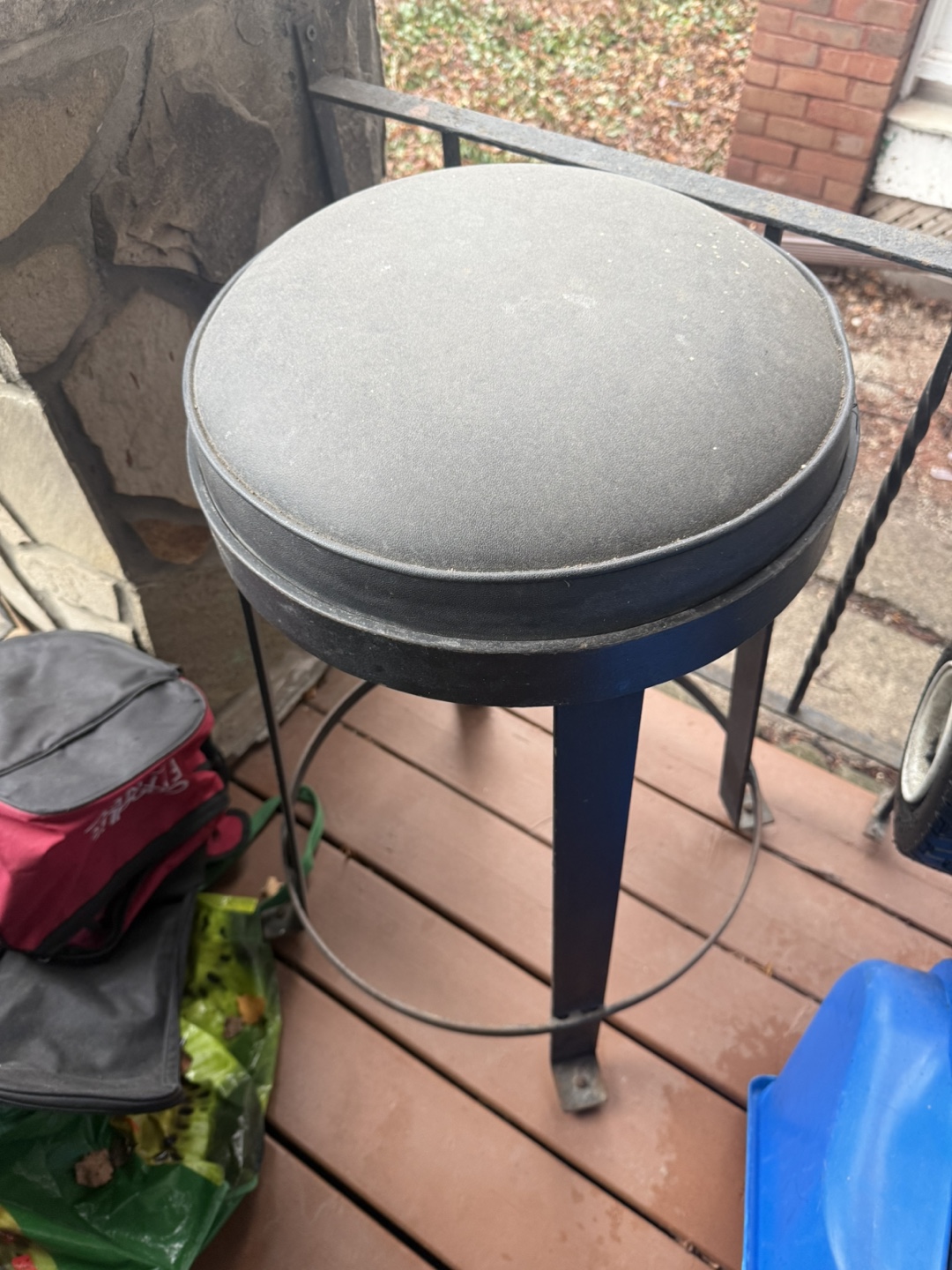 Vintage Metal Bar Stool - photo 2