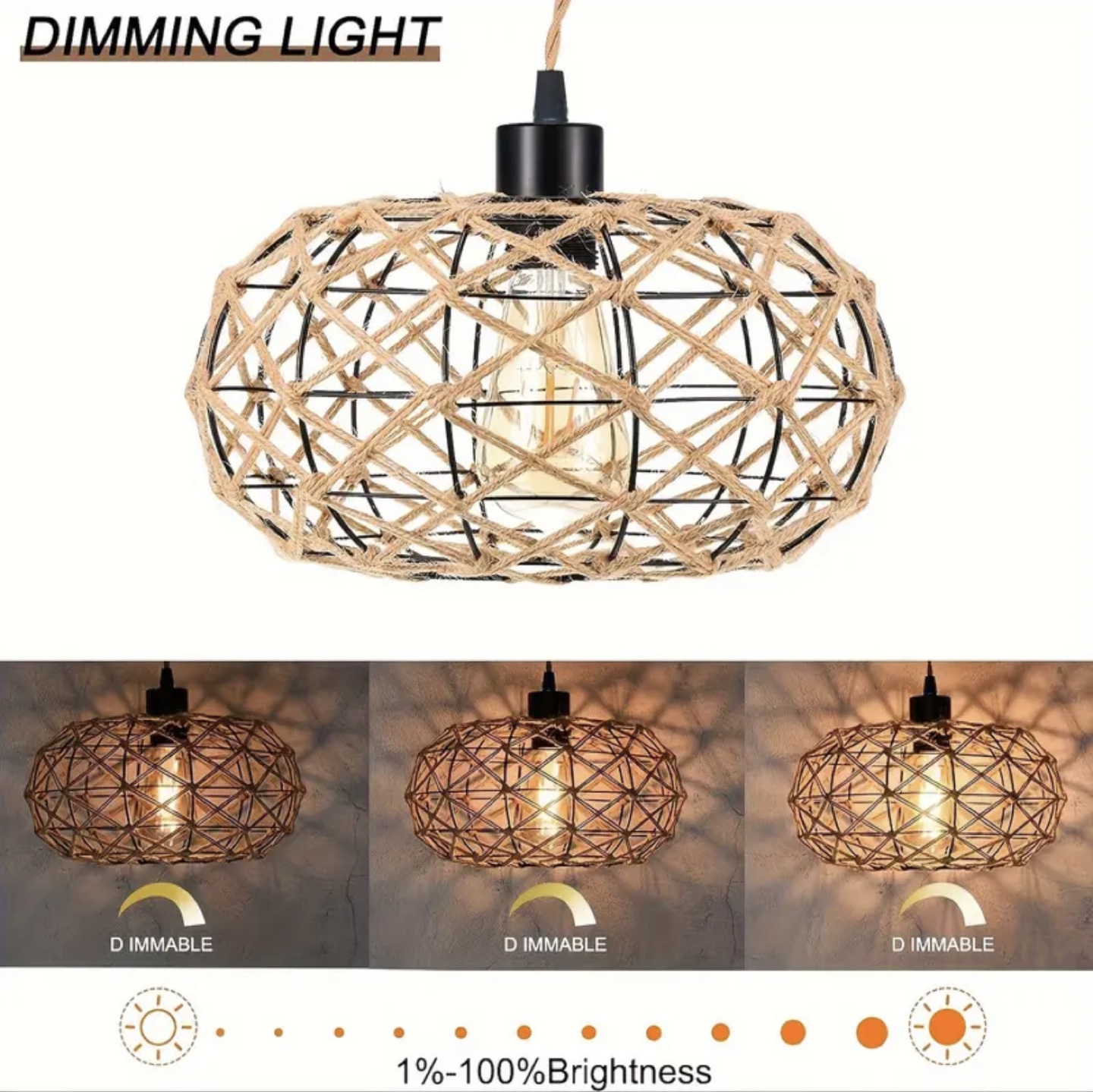 Dimmable Farmhouse Pendant Light Fixture - photo 2