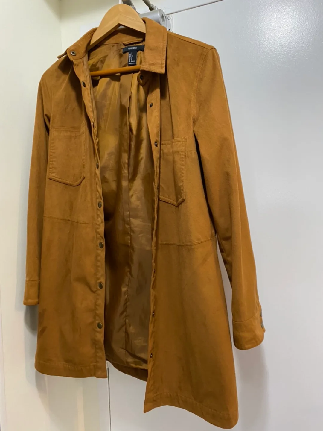 Forever 21 Brown Suede Shirt Dress thumbnail