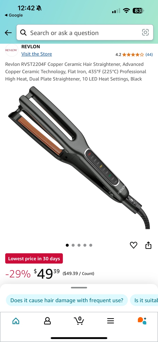 Revlon RVST2204F Copper Ceramic Hair Straightener - photo 2