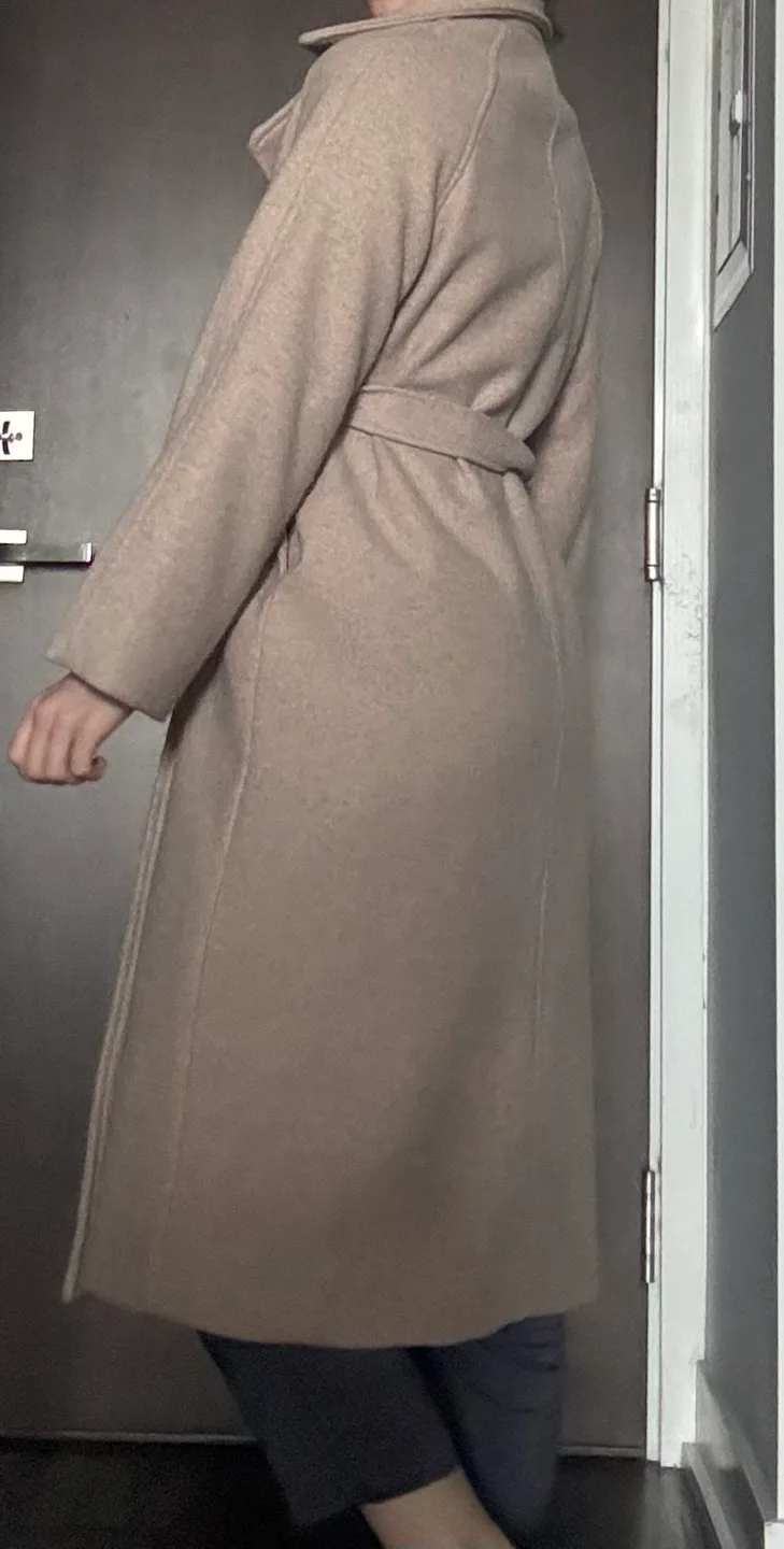 Beige Wool Blend Belted Coat - Size M thumbnail