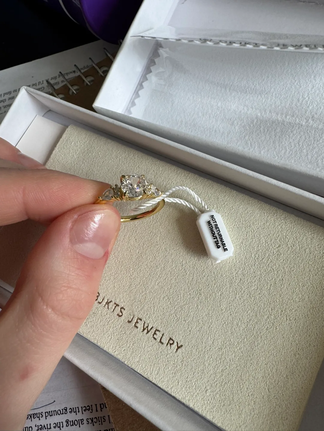 OBJKTS Jewelry Violet Ring - Gold, Size 7 thumbnail
