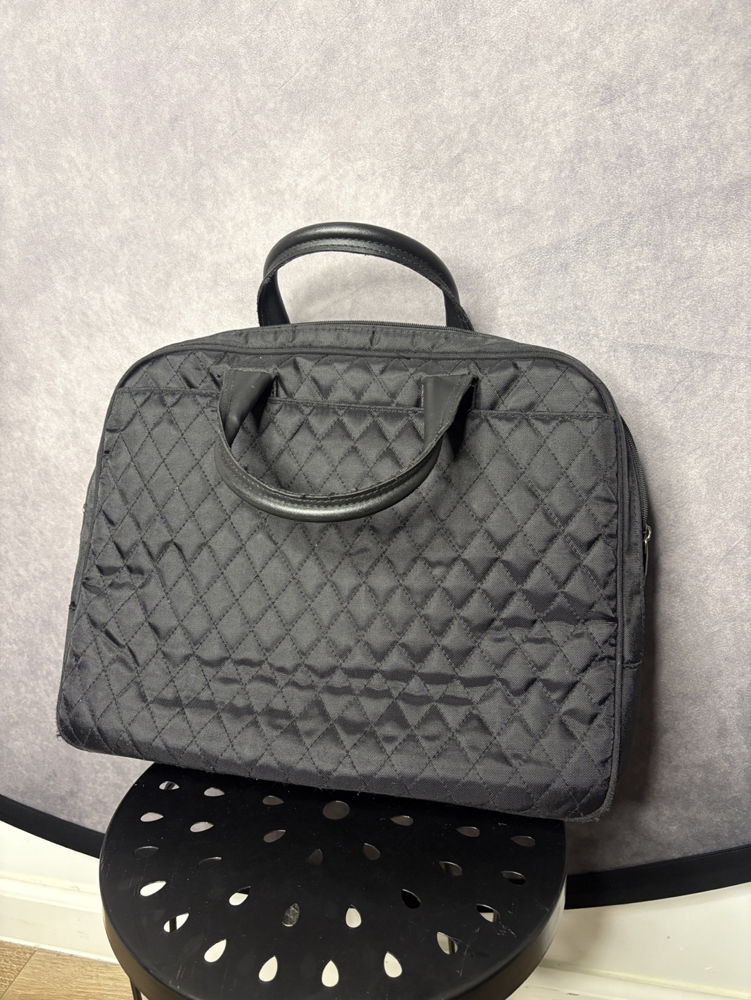 Black Quilted Laptop Bag 💻