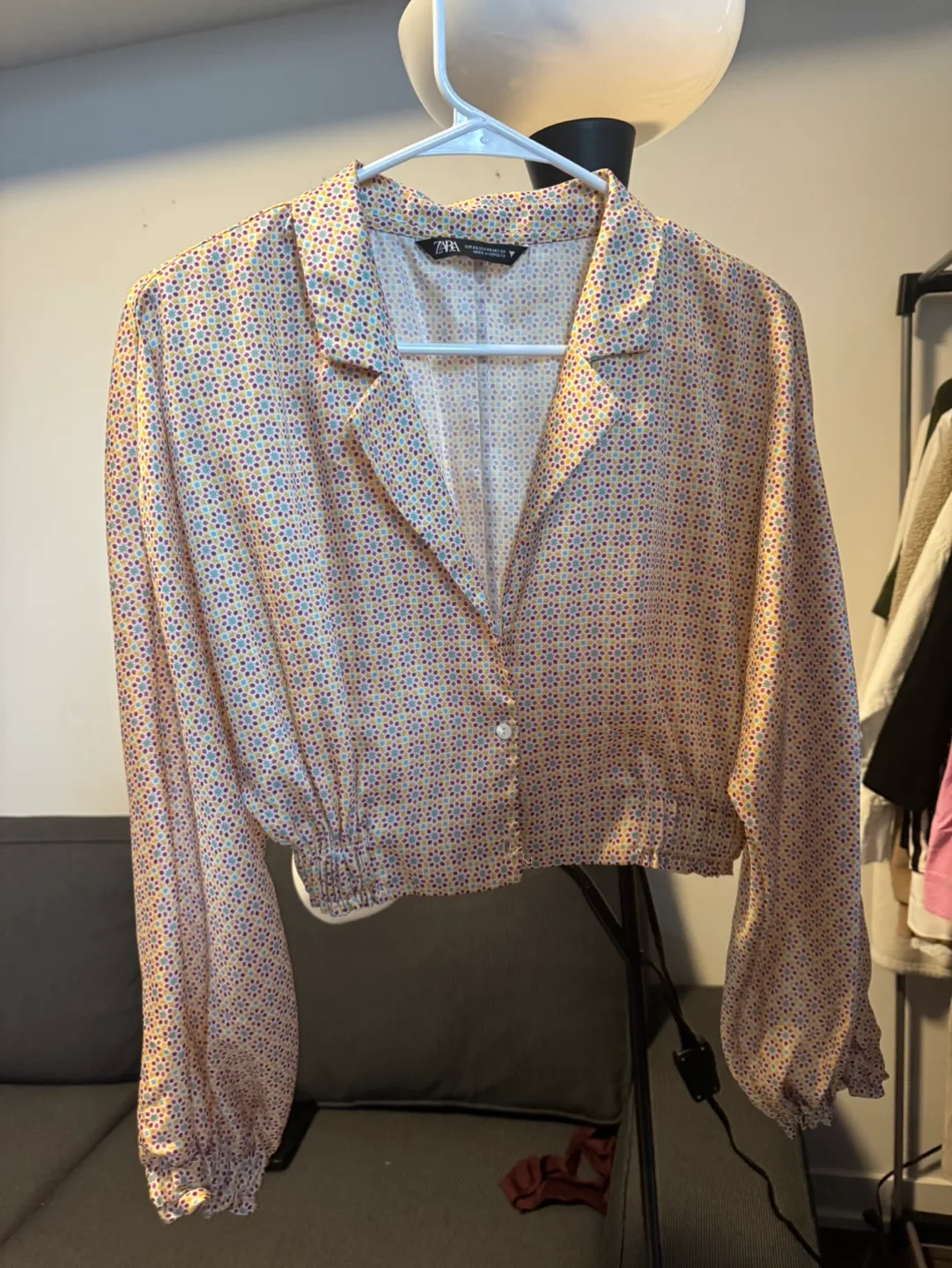 Zara Floral Button-Up Blouse thumbnail