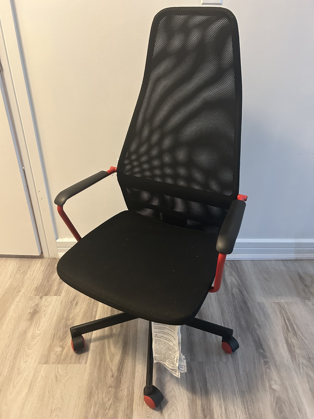 IKEA Mesh Office Chair - Black and Red