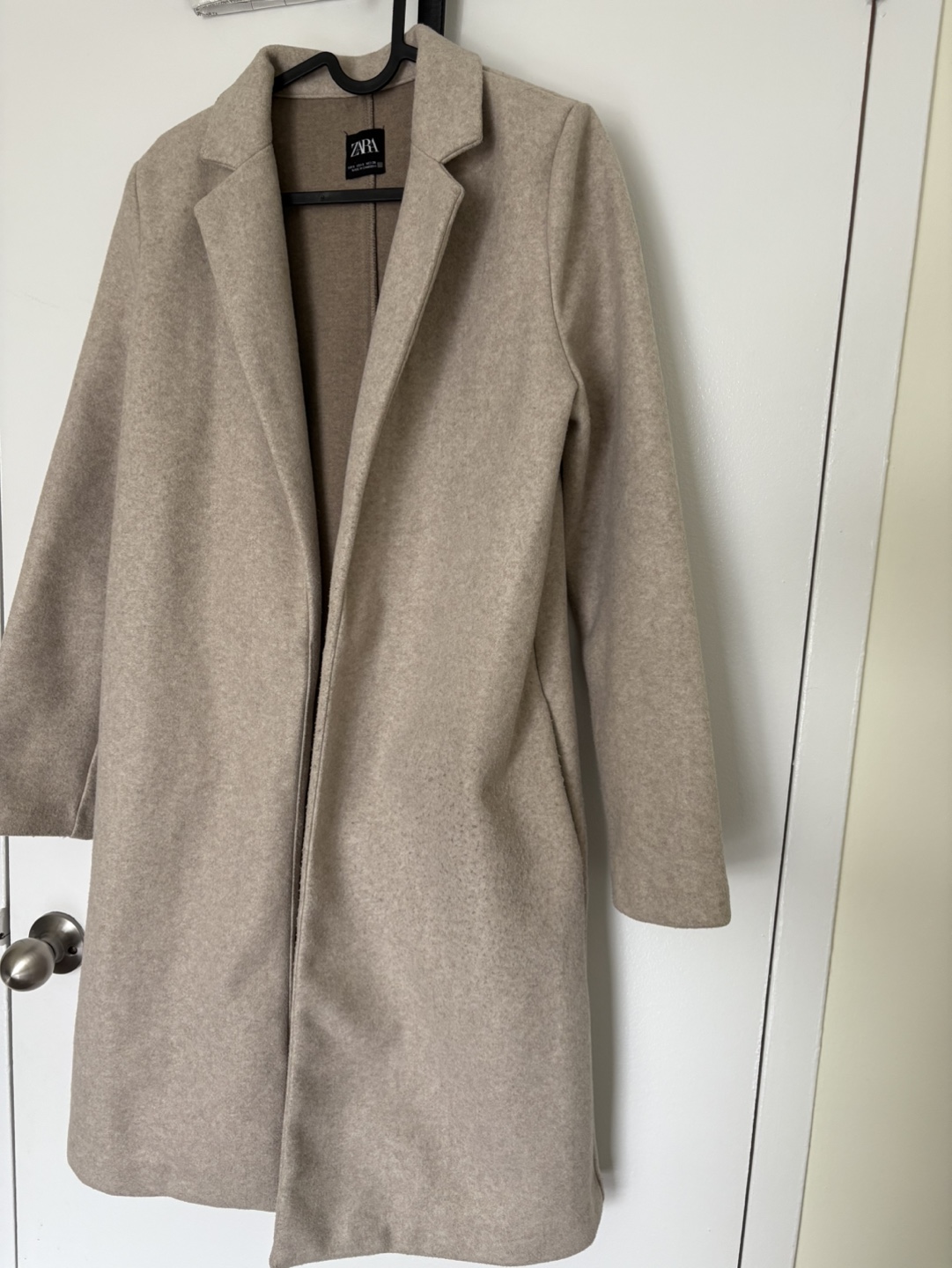 Beige Zara Longline Coat