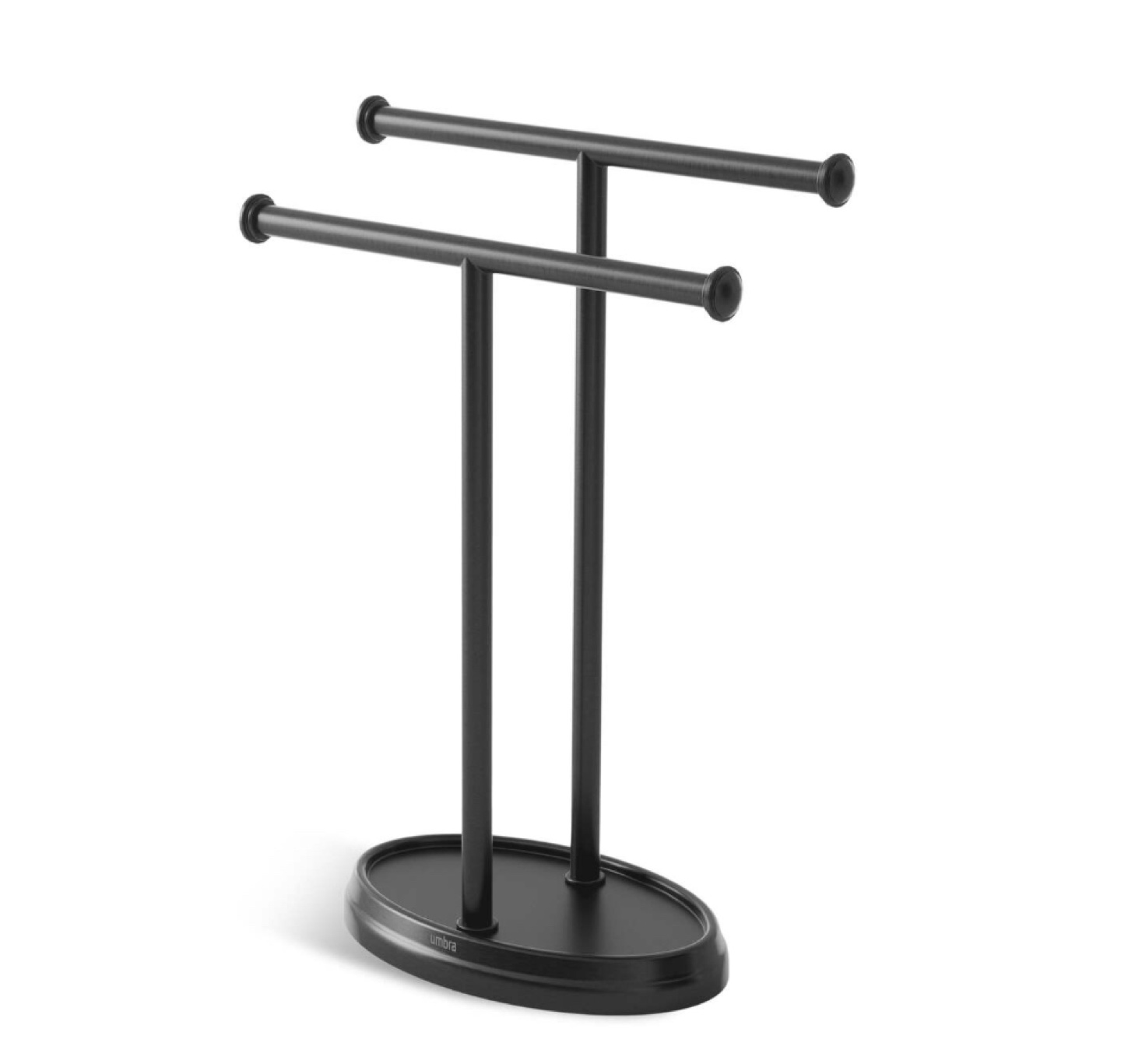 Black Freestanding Double Towel Holder