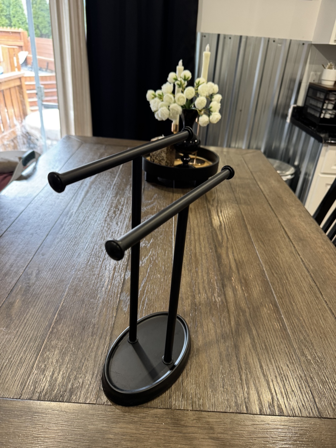 Black Freestanding Double Towel Holder - photo 3