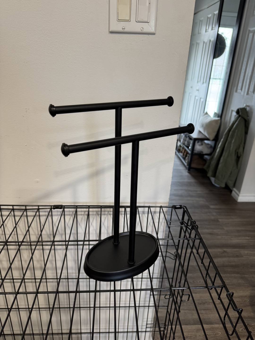 Black Freestanding Double Towel Holder - photo 2