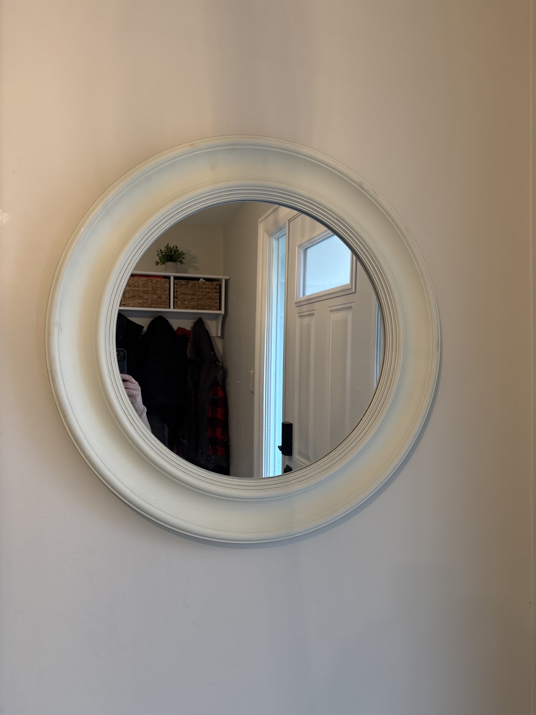 White Round Wall Mirror