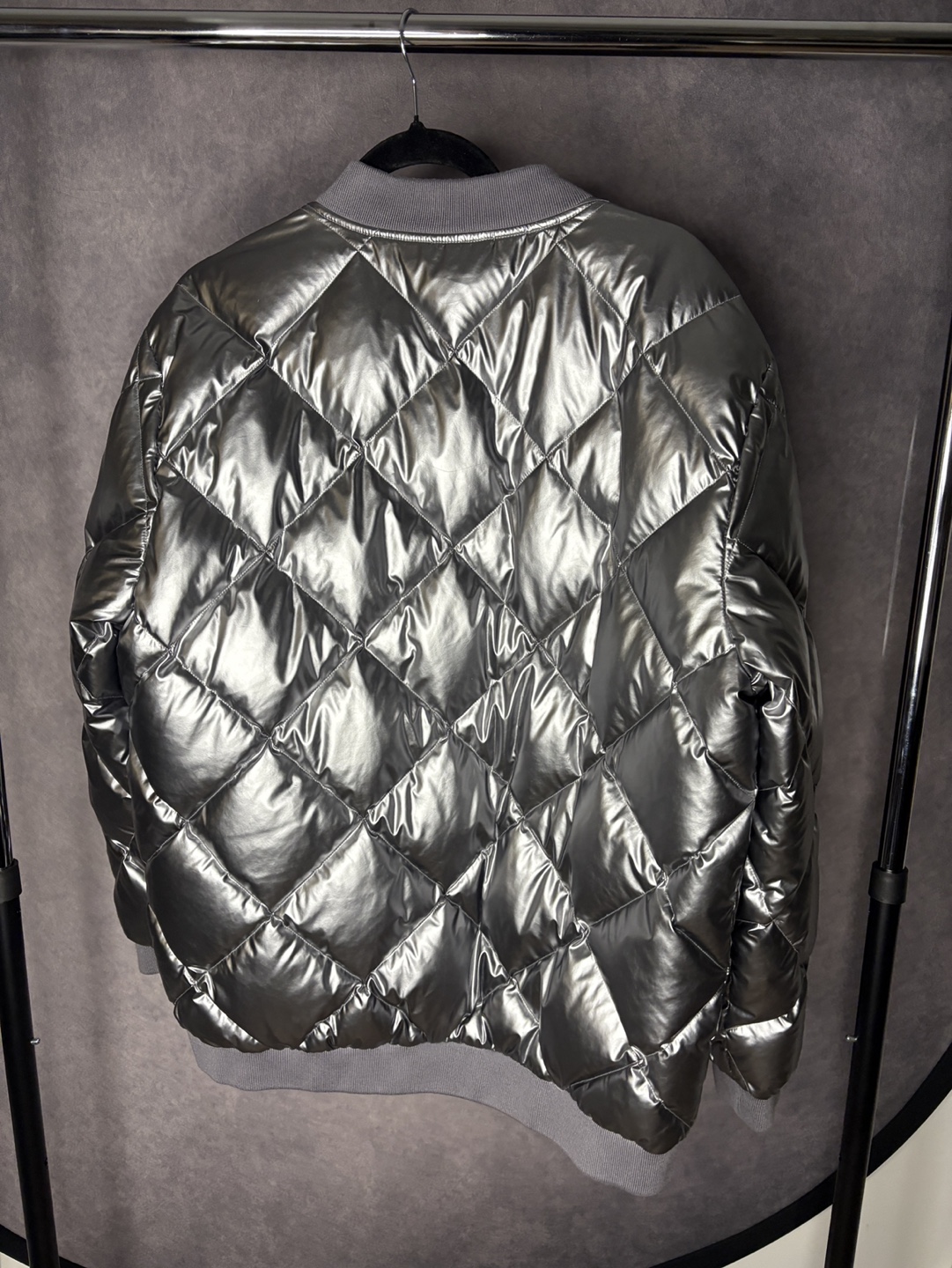 Off-White Silver Quilted Puffer Jacket - photo 2
