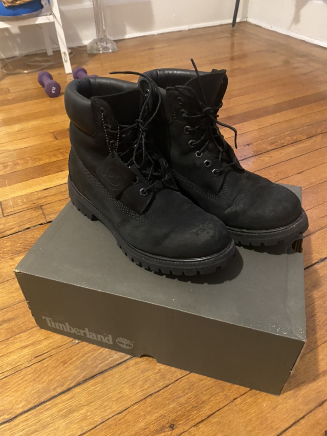 Men's Timberland Premium Boots - Black Nubuck - Size 9M - photo 2