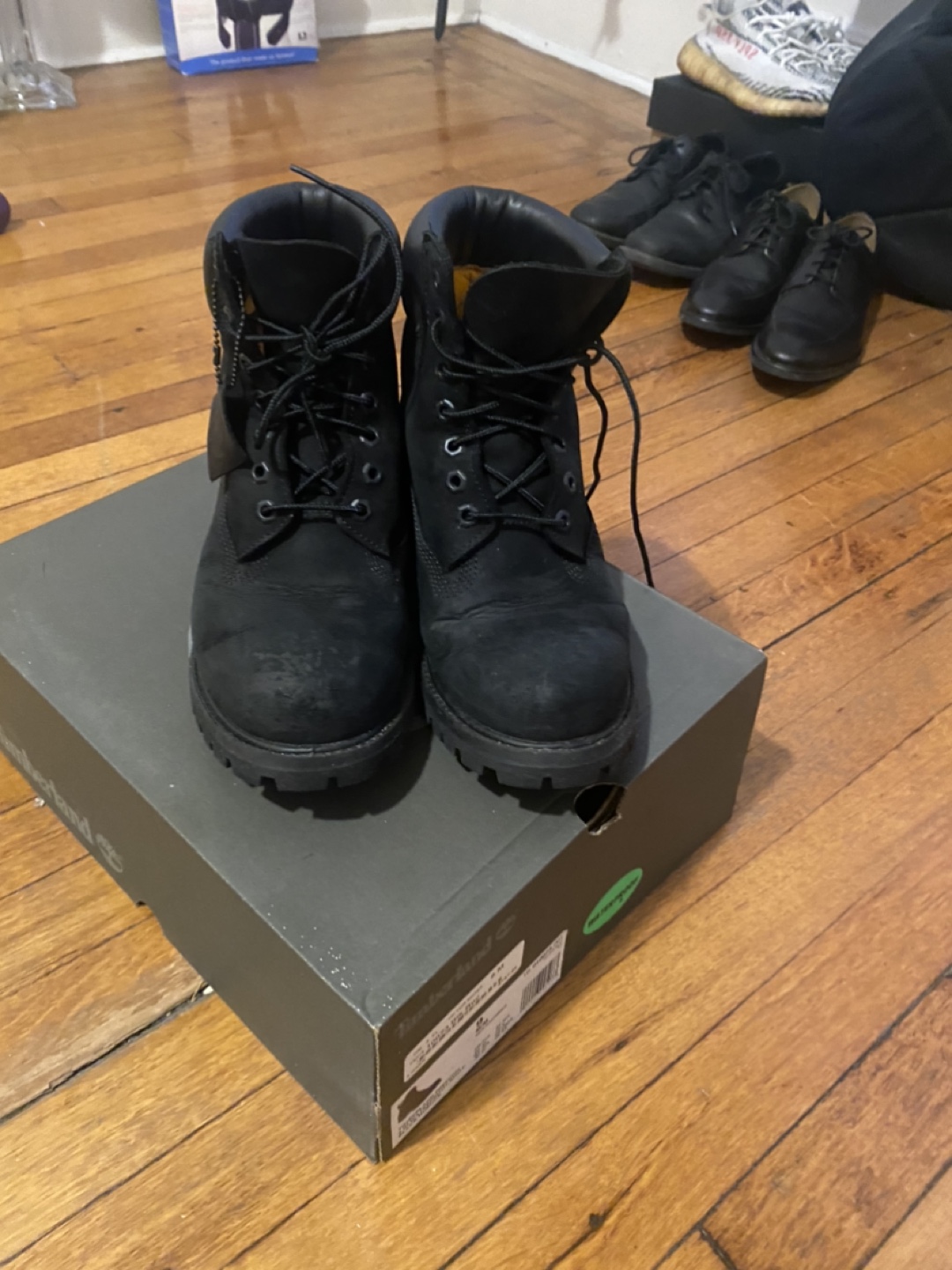 Men's Timberland Premium Boots - Black Nubuck - Size 9M