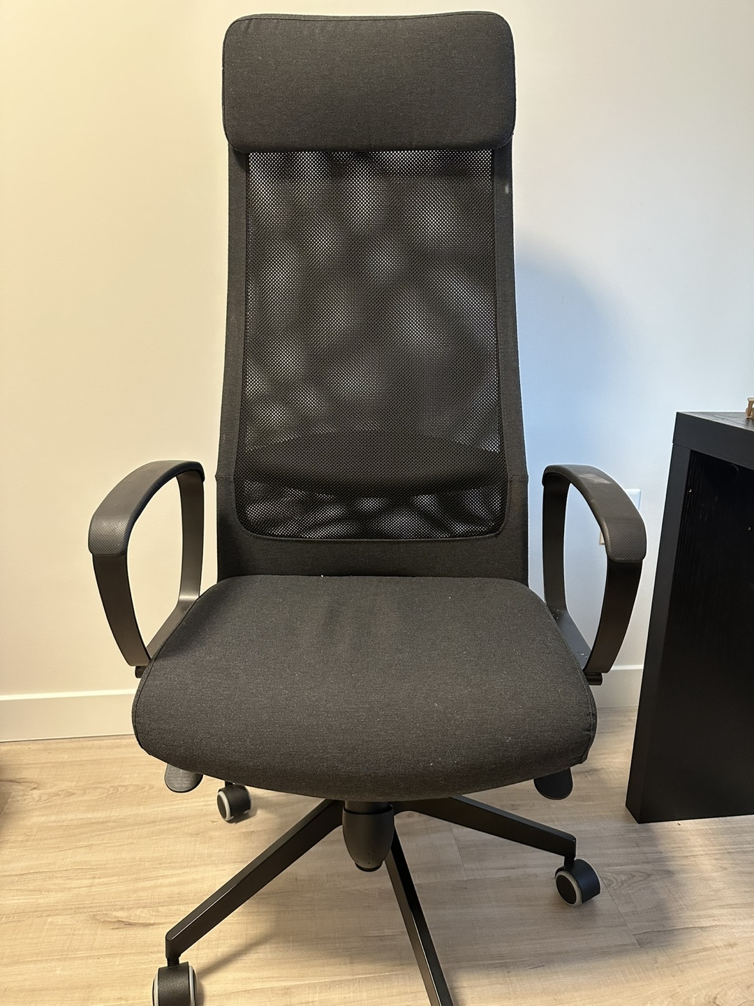 Wood Black Desk Set and black office chair - photo 5
