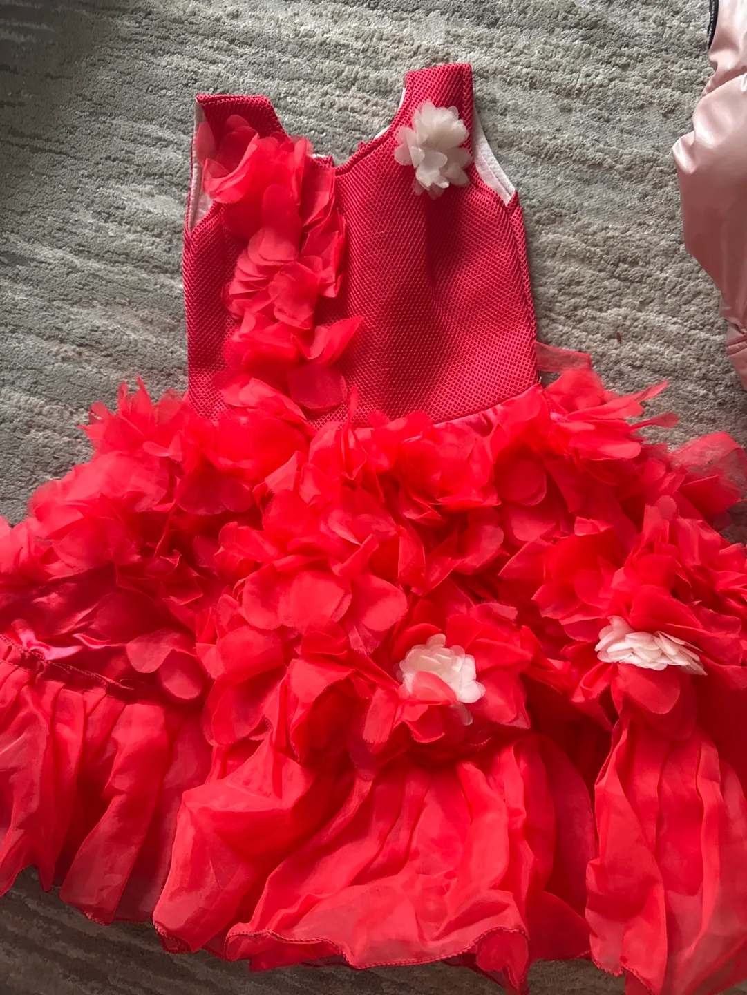Girls' Coral Sleeveless Flower Dress thumbnail