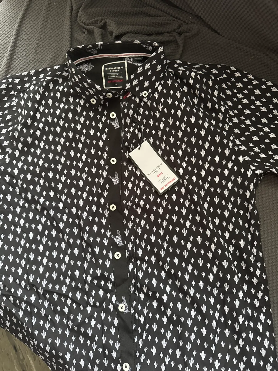 International Report Boys' Cactus Print Button-Down Shirt thumbnail