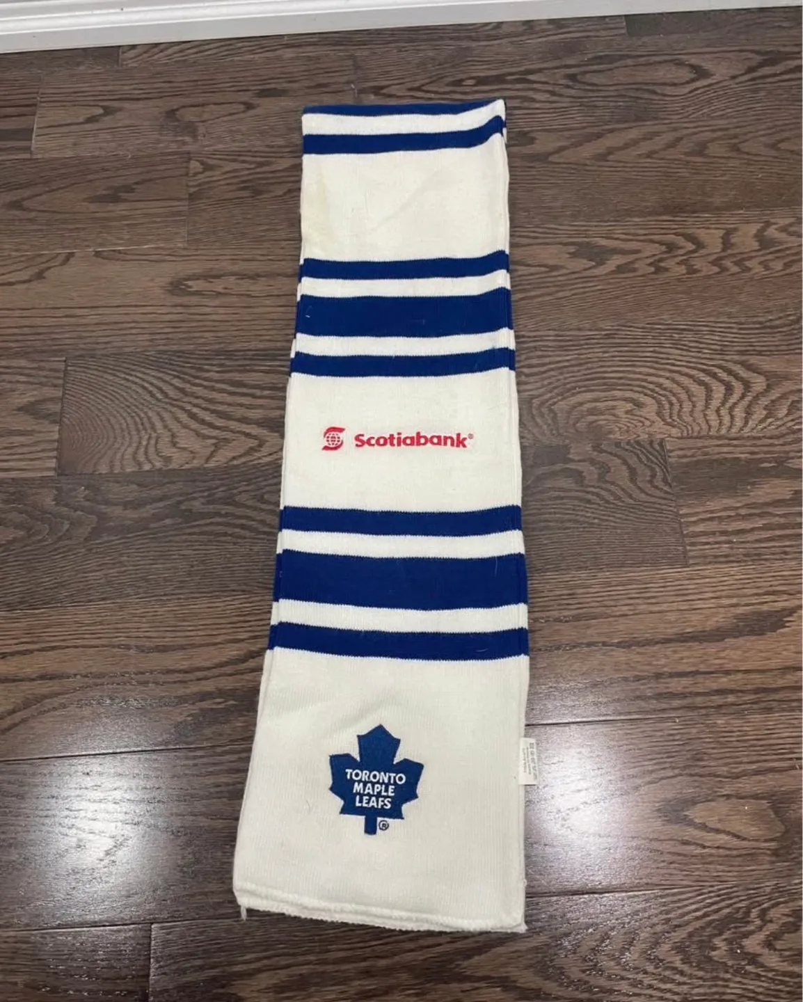 Toronto Maple Leafs Knit Scarf & Grey Plaid Scarf Bundle image indicator(2)