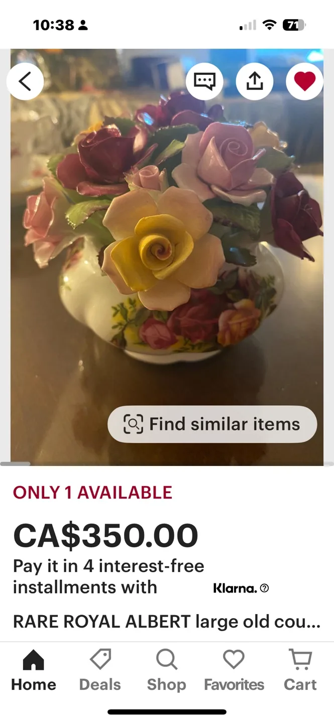 Vintage Rare Royal Albert Roses Figurine image indicator(10)