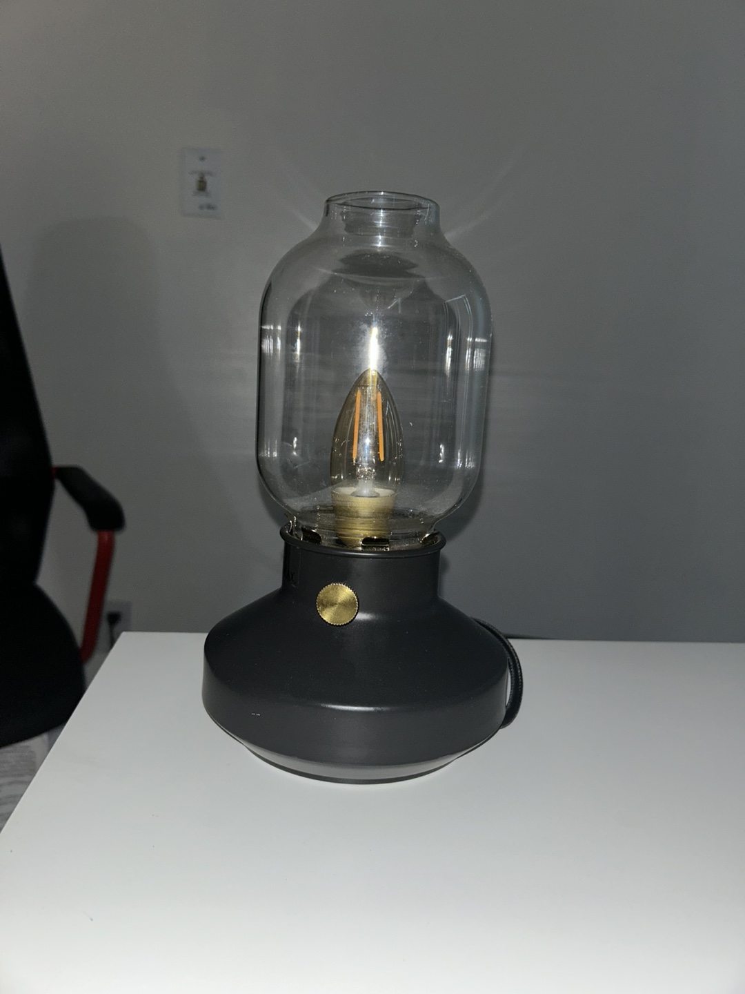 IKEA Modern Glass and Metal Table Lamp