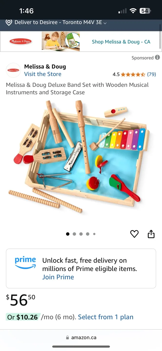 Melissa & Doug Deluxe Band Set with Wooden Storage Case image indicator(3)