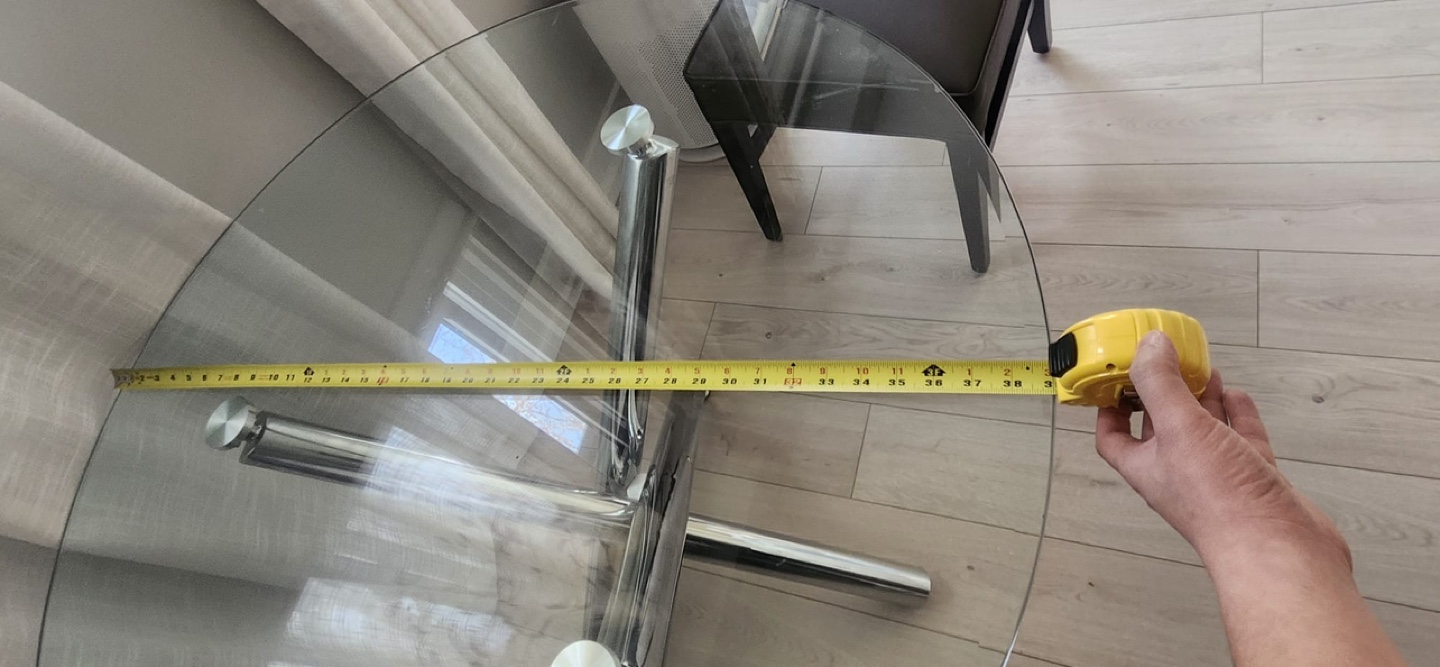39” Glass Top Dining Table with Chrome Legs - photo 3
