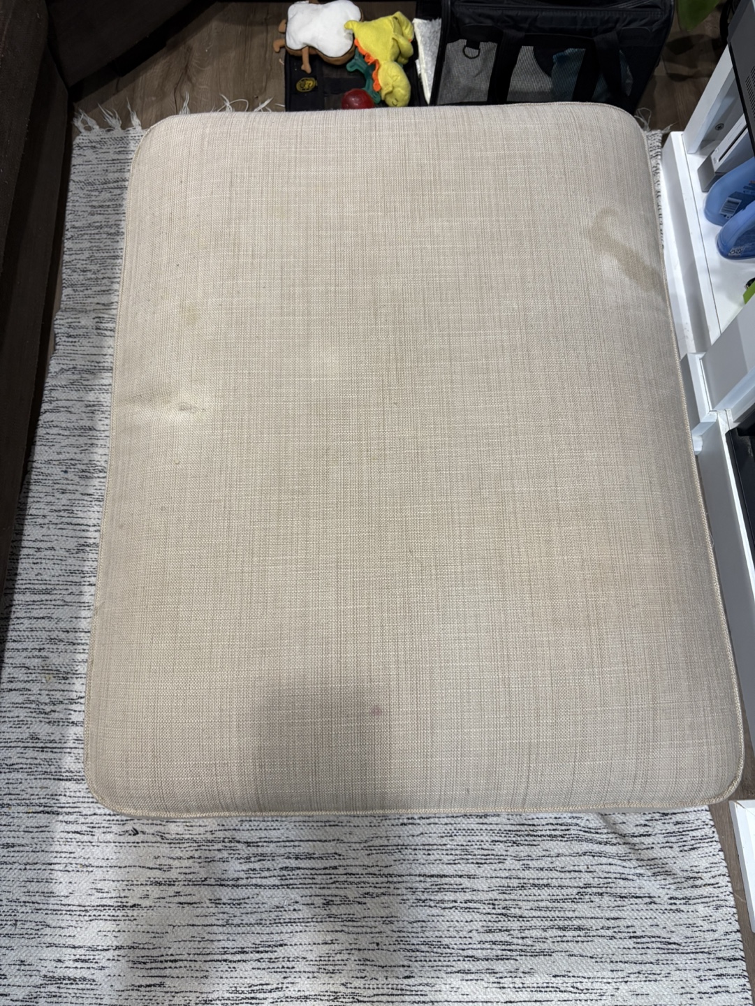 Beige Storage Ottoman