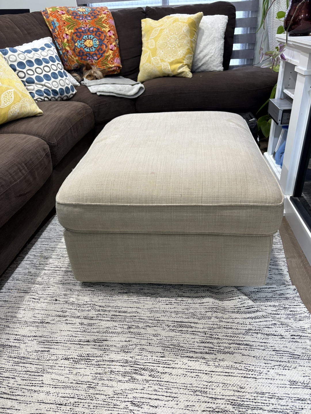 Beige Storage Ottoman - photo 2