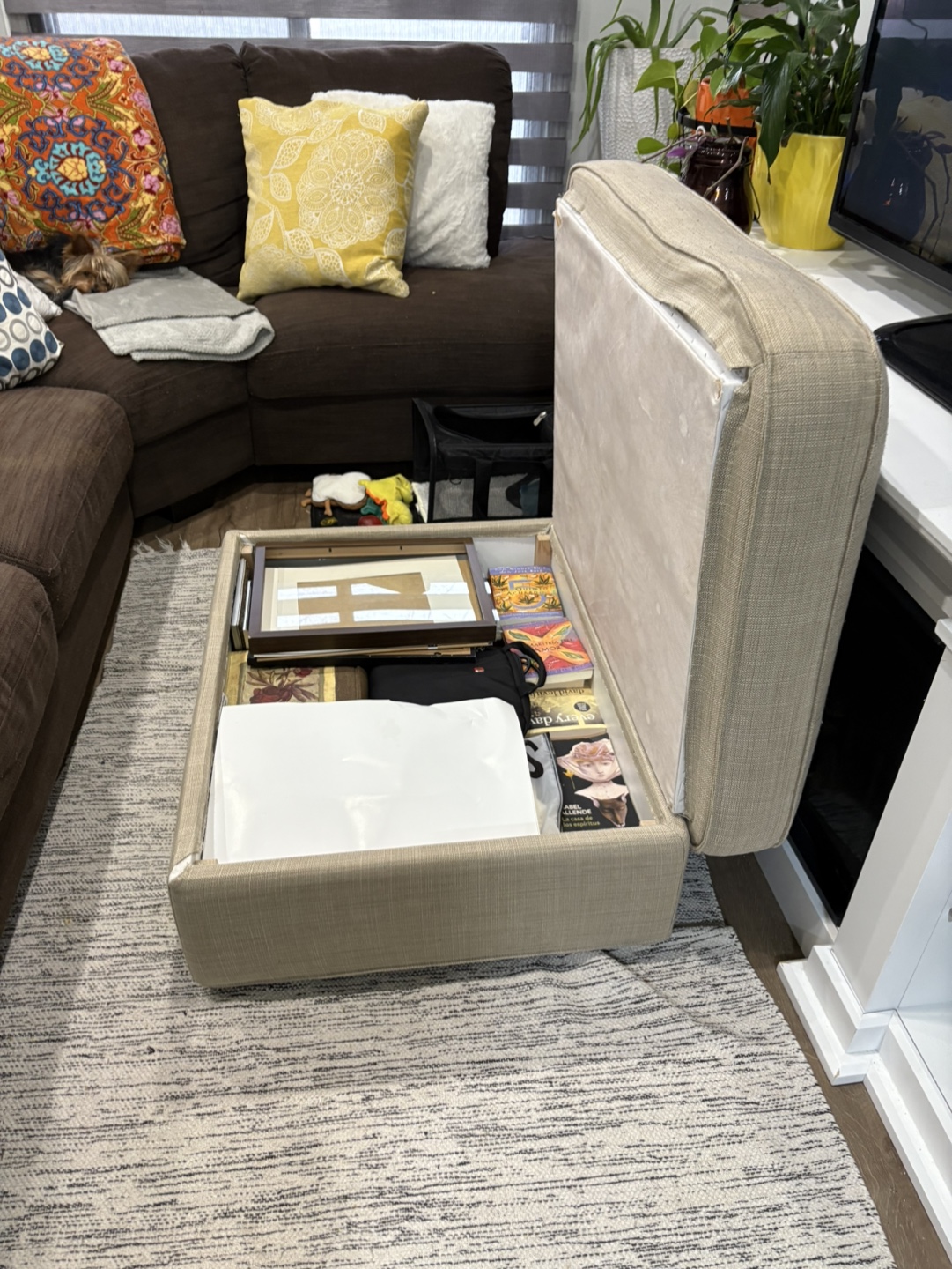 Beige Storage Ottoman - photo 3