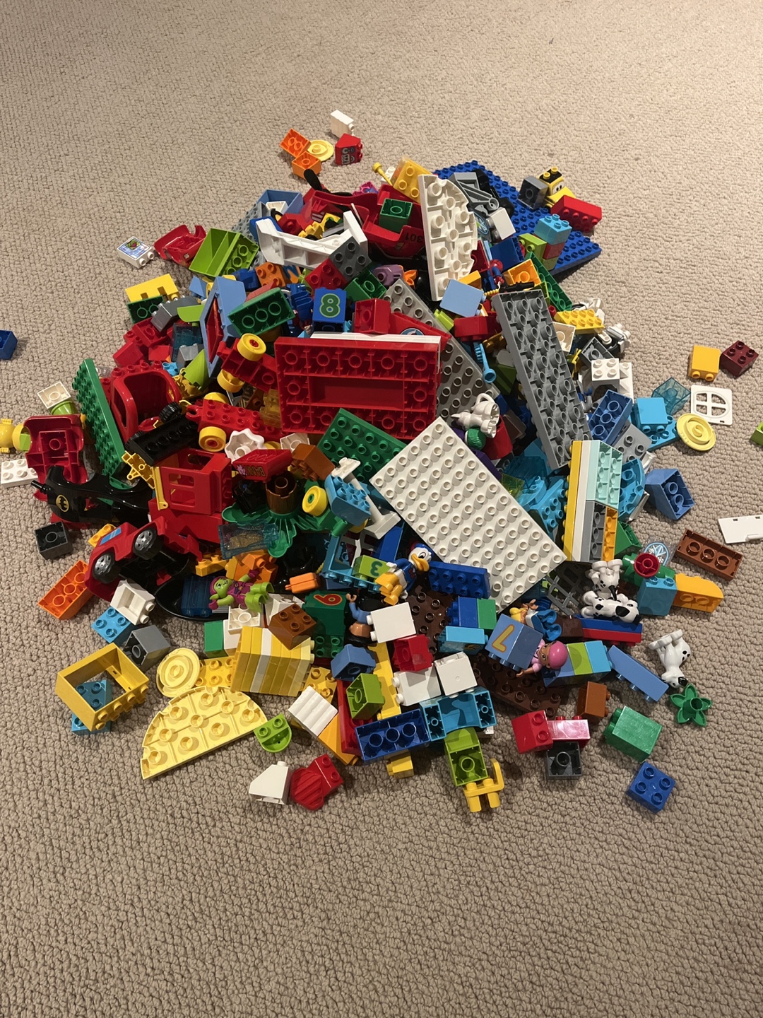 Large Lot of LEGO Duplo Blocks and Instruction Manuals