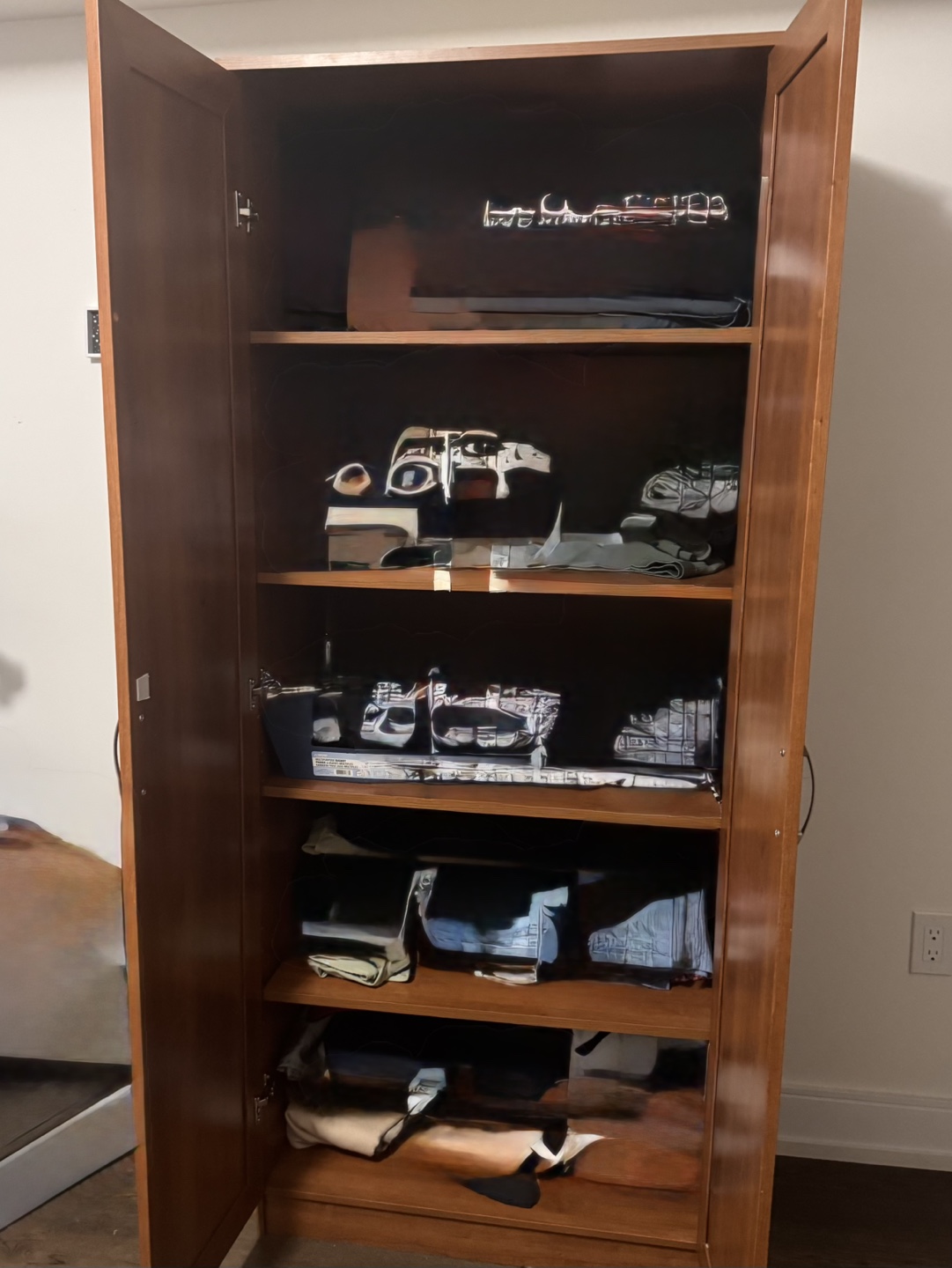 Tall Wooden Storage Cabinet - photo 2