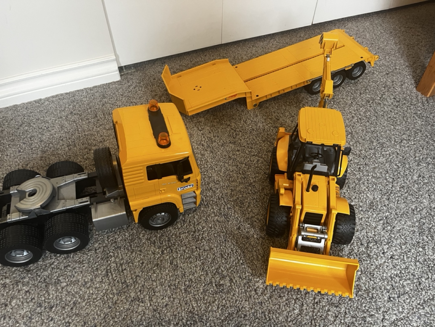 Bruder 1.25 Scale Construction Truck Set with Backhoe Loader - photo 2