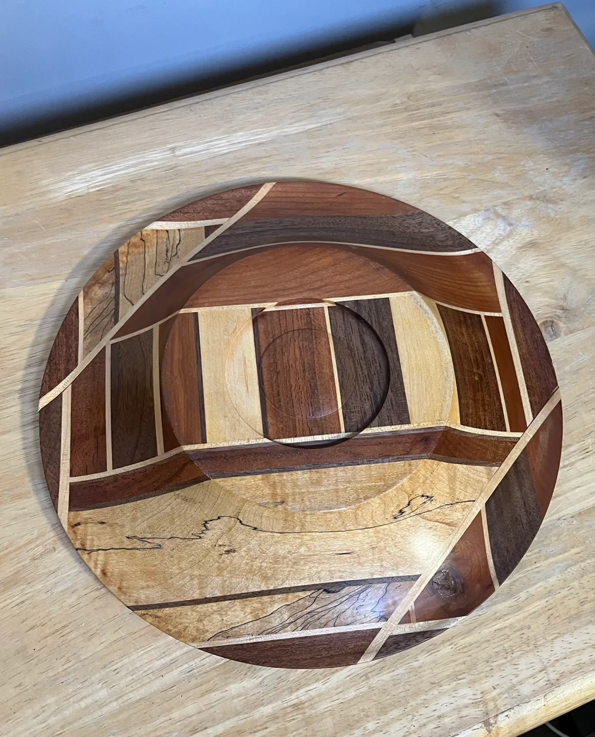 Unique Wooden Bowl, Multicoloured Hardwood image indicator(2)