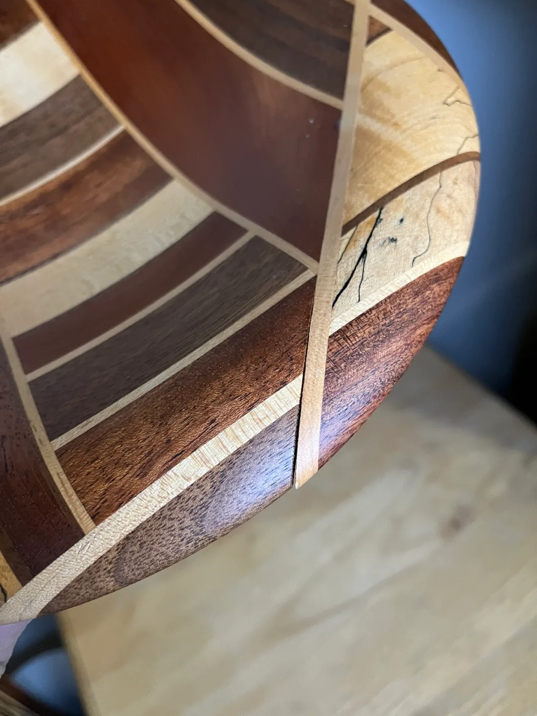 Unique Wooden Bowl, Multicoloured Hardwood image indicator(3)