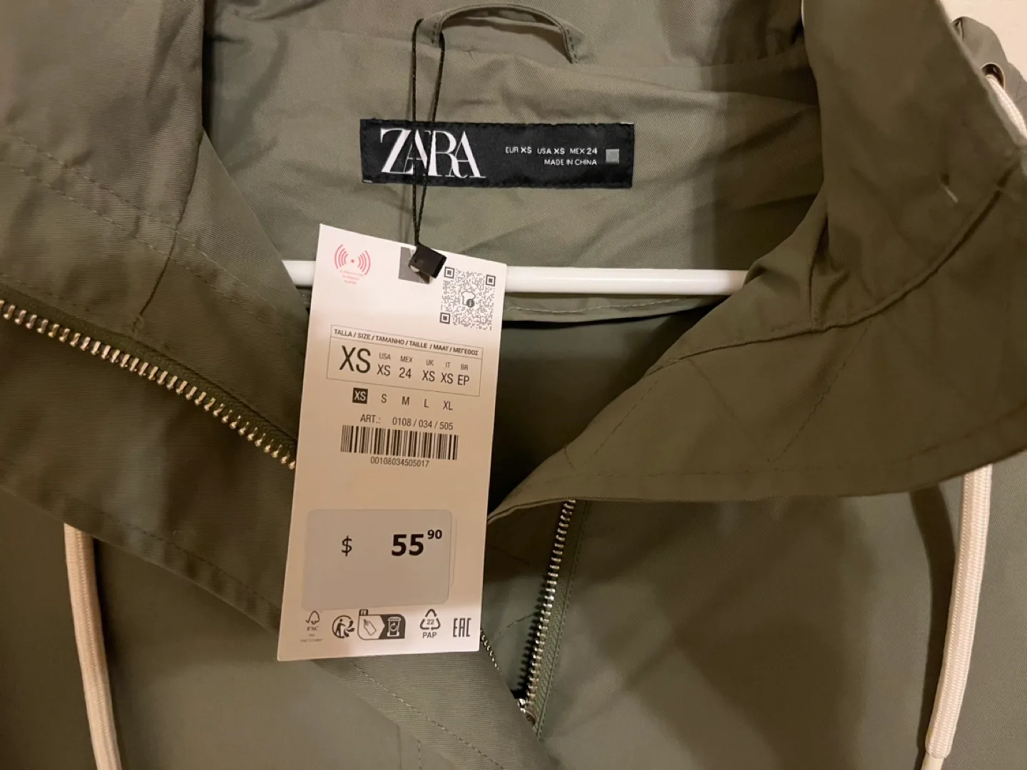 Zara - Brand New - Hooded jacket image indicator(2)