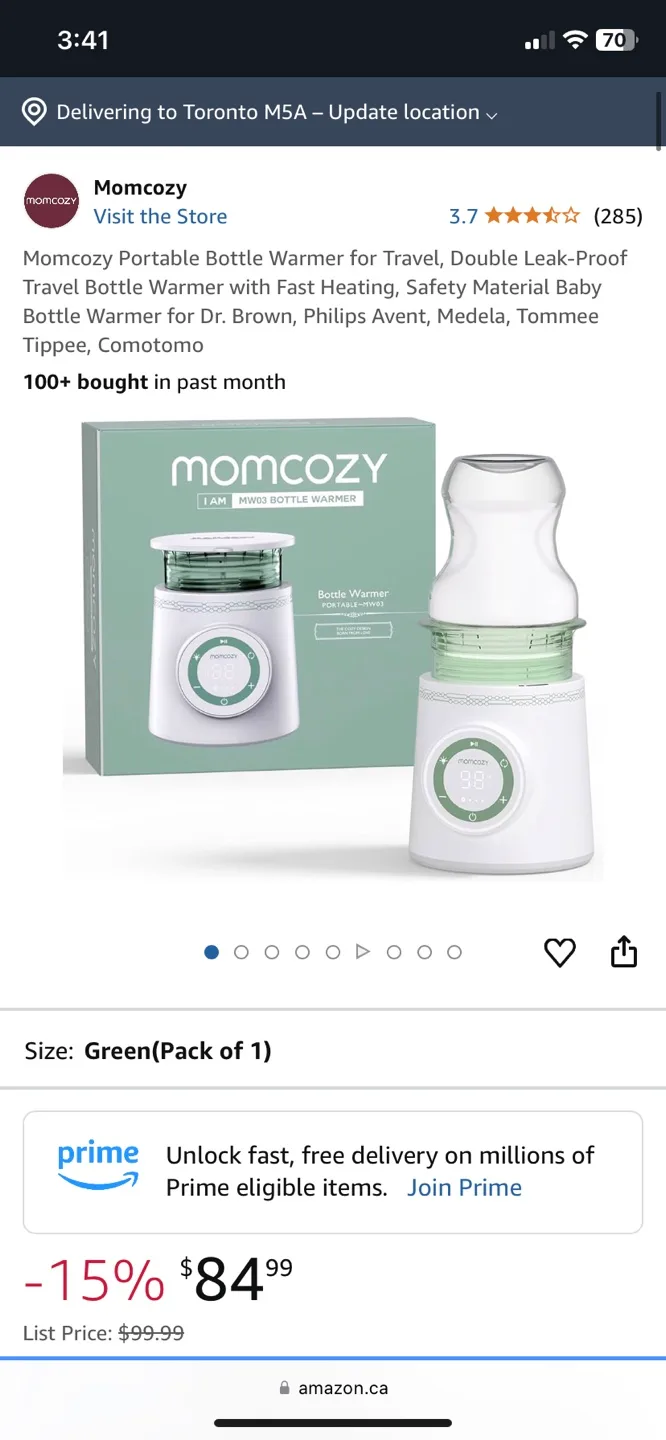 Momcozy Portable Bottle Warmer MW03 - in Box image indicator(2)
