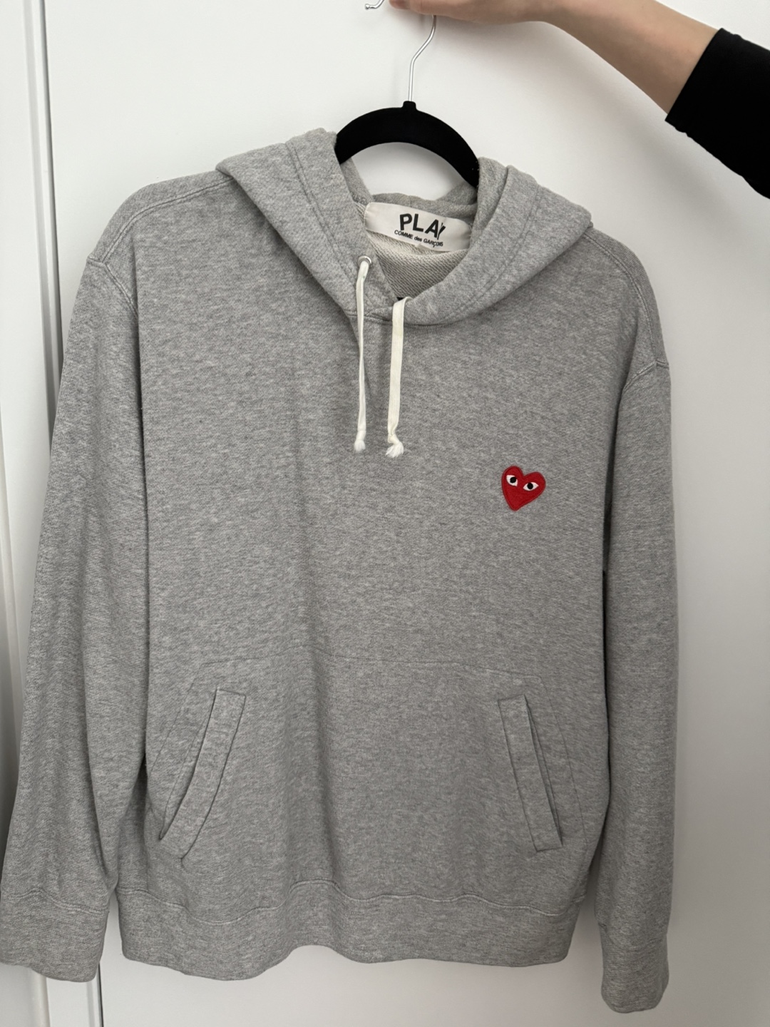 Comme des Garçons PLAY Grey Hoodie Size Large