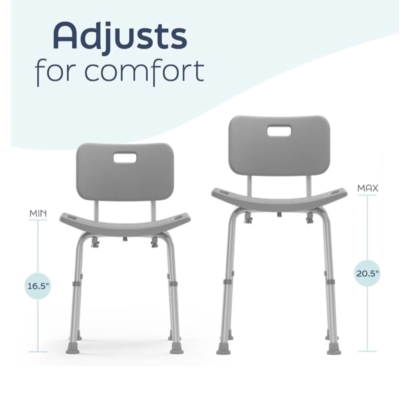 STURDY! Adjustable Shower Chair with Backrest image indicator(2)