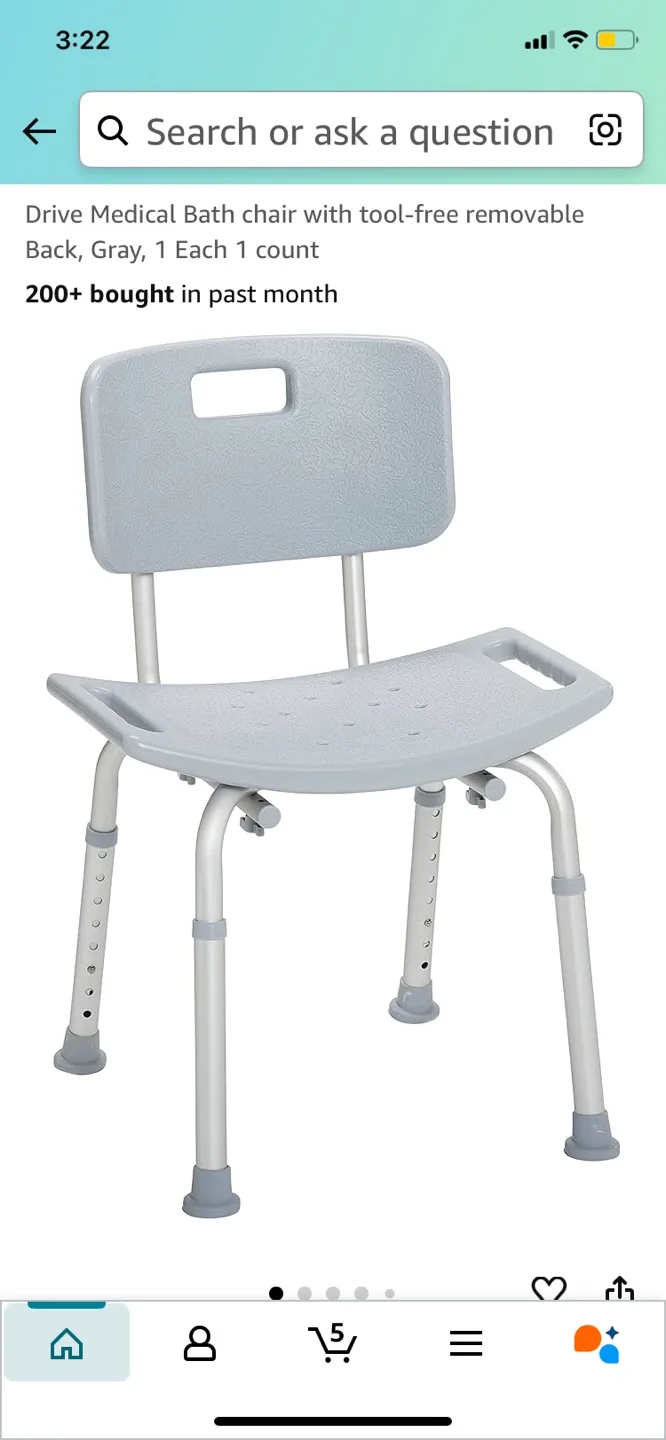 STURDY! Adjustable Shower Chair with Backrest image indicator(5)
