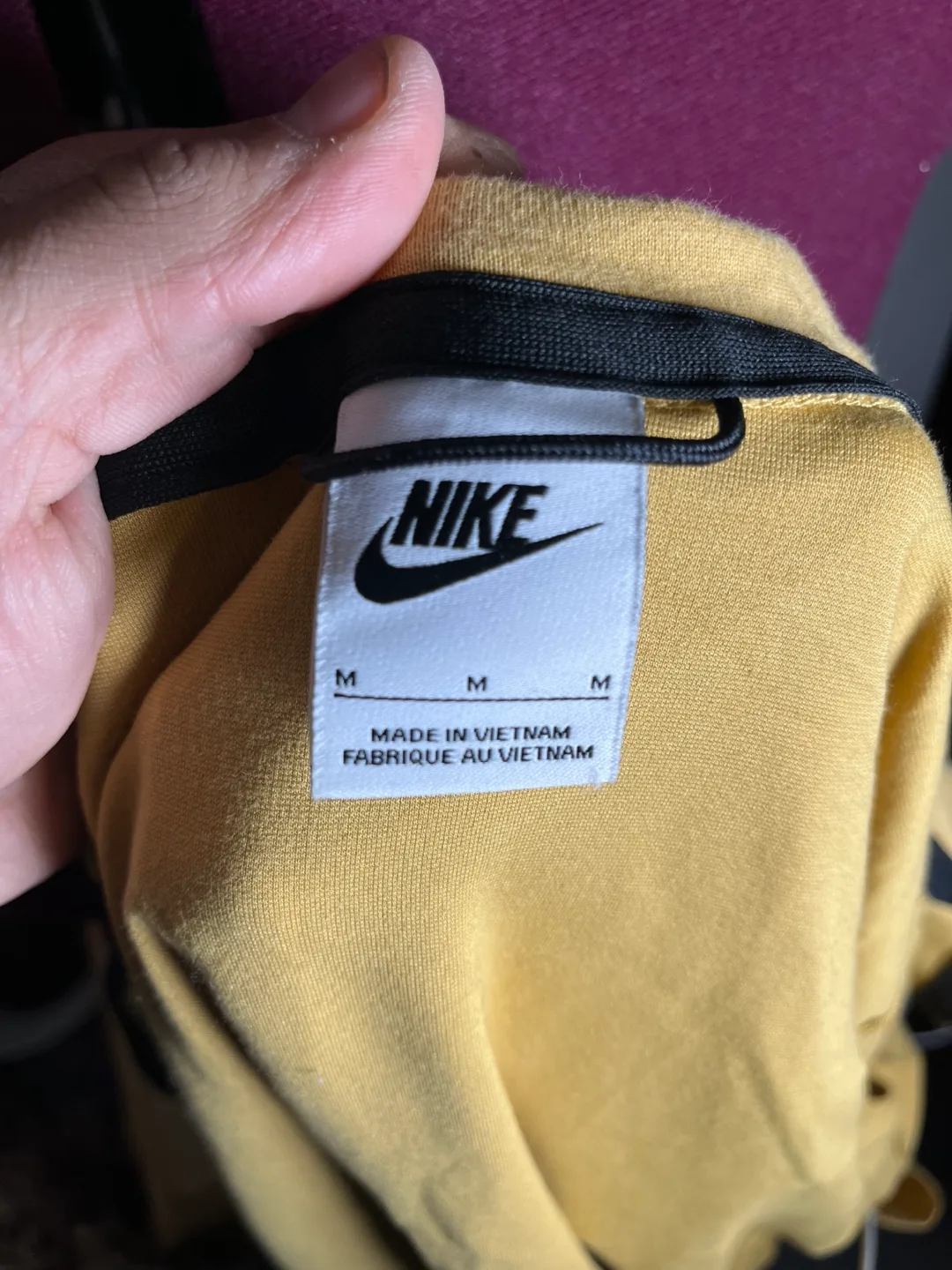 Nike Men's Mustard Yellow Tech Fleece Hoodie Size M image indicator(3)