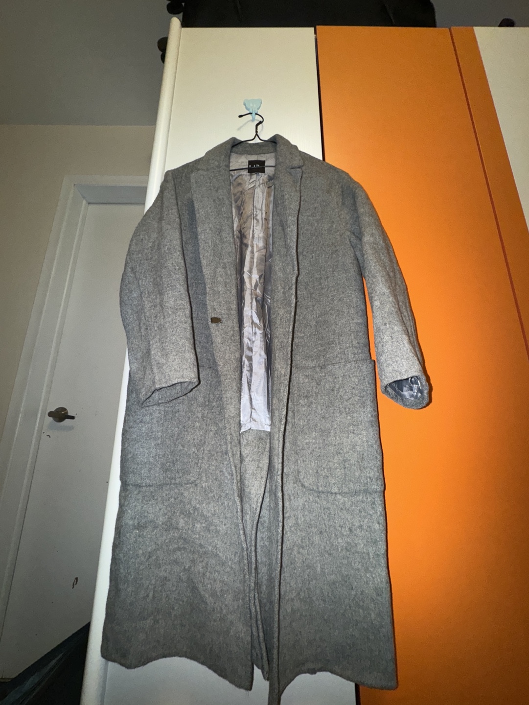 LAP Women's Grey Longline Wool Coat