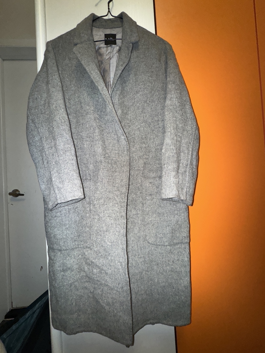 LAP Women's Grey Longline Wool Coat - photo 2