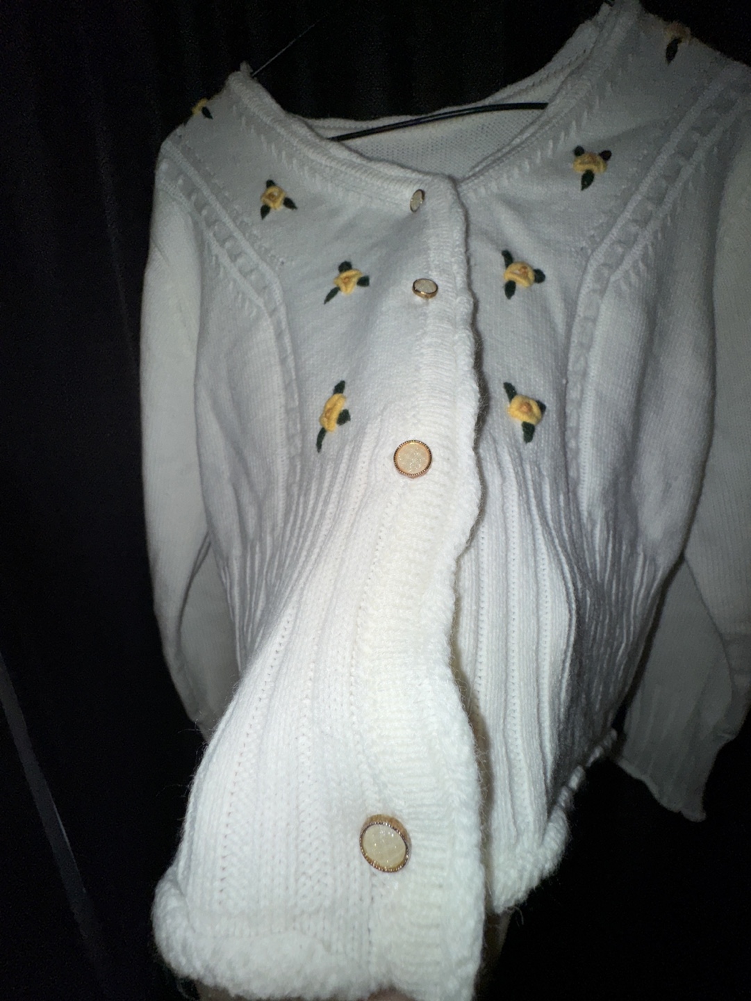 White embroidered cropped cardigan - photo 2