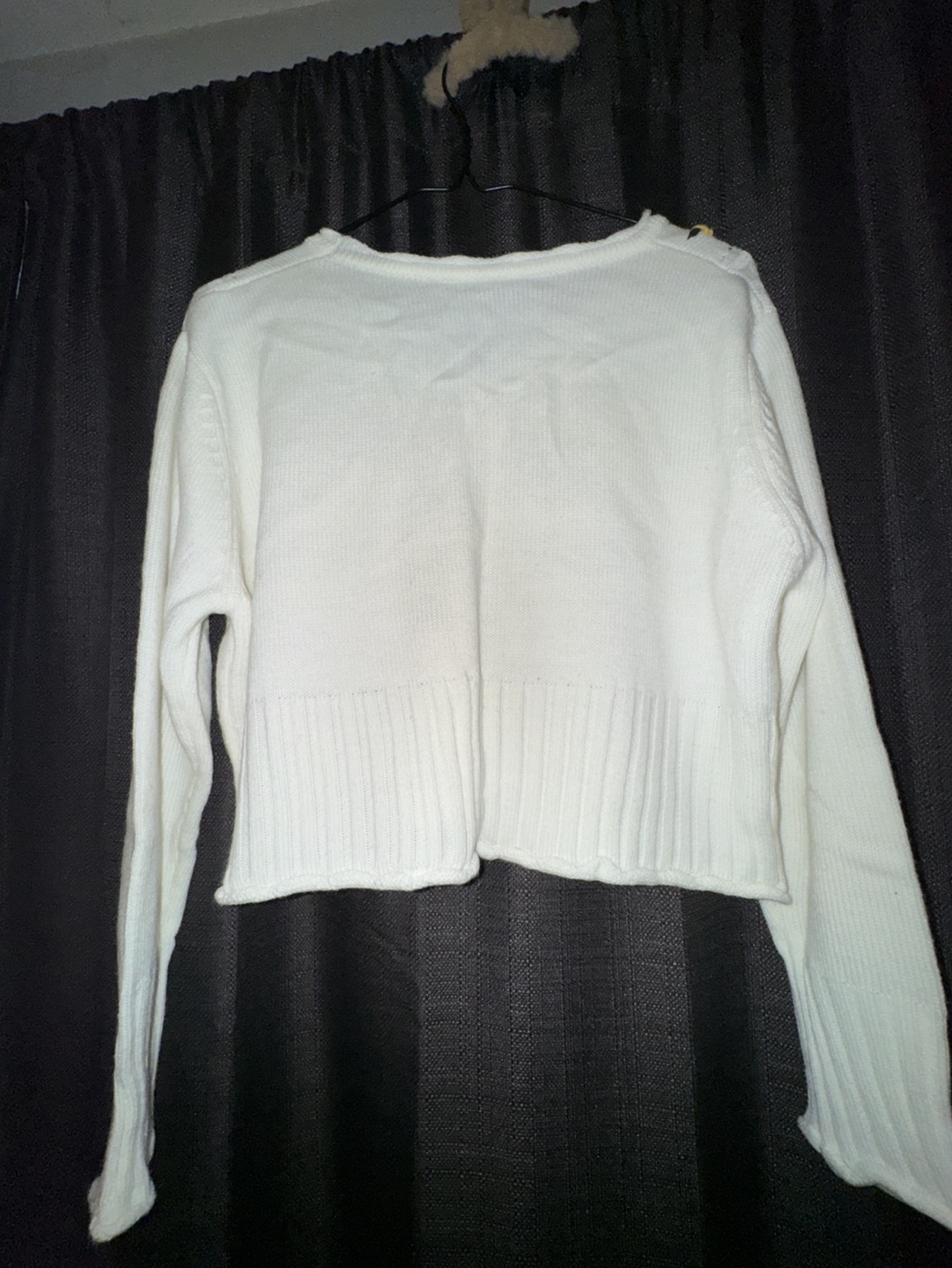 White embroidered cropped cardigan - photo 3