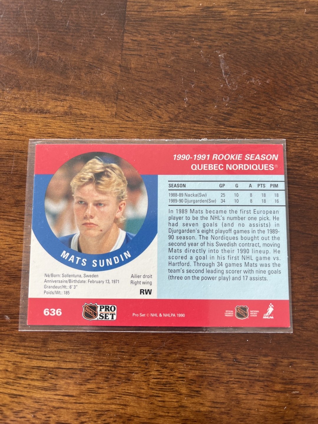1990-91 Pro Set Hockey RC - Peter Bondra & Mats Sundin - photo 2
