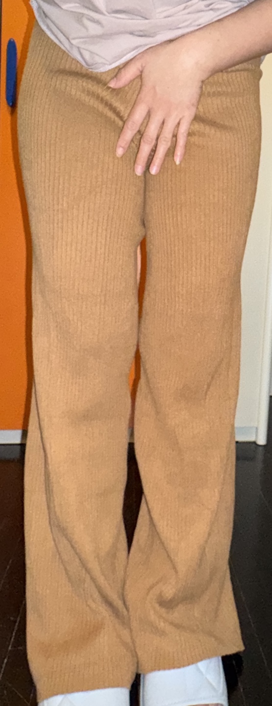 Brown ribbed knit wide leg pants - photo 5