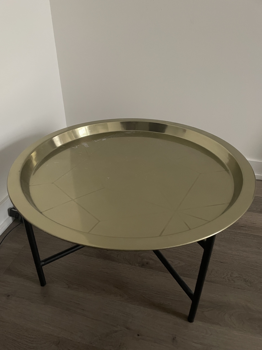 IKEA Gold Metal Tray Coffee Table
