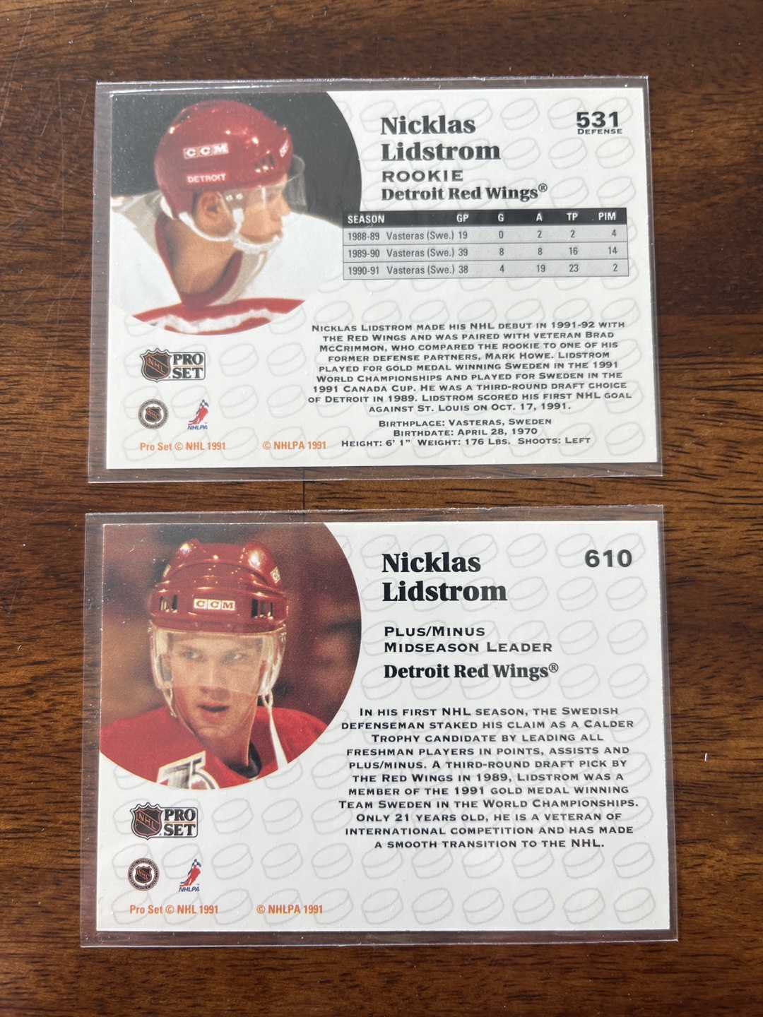 Niklas Lidstrom Rookie & Leader Pro Set Hockey Cards - photo 2