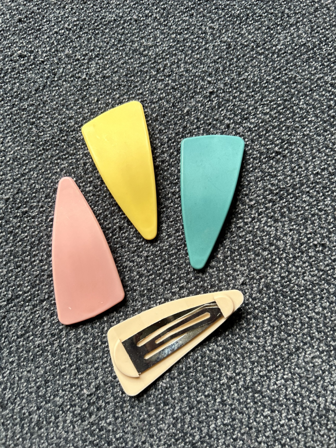 Set of Four Pastel Triangle Hair Clips