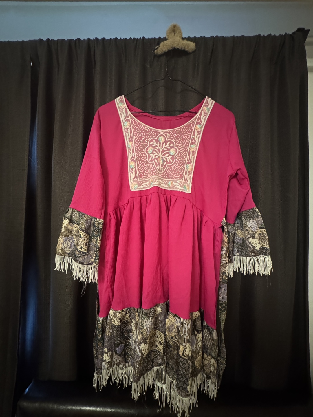 Bohemian Pink Embroidered Tunic Top - photo 2
