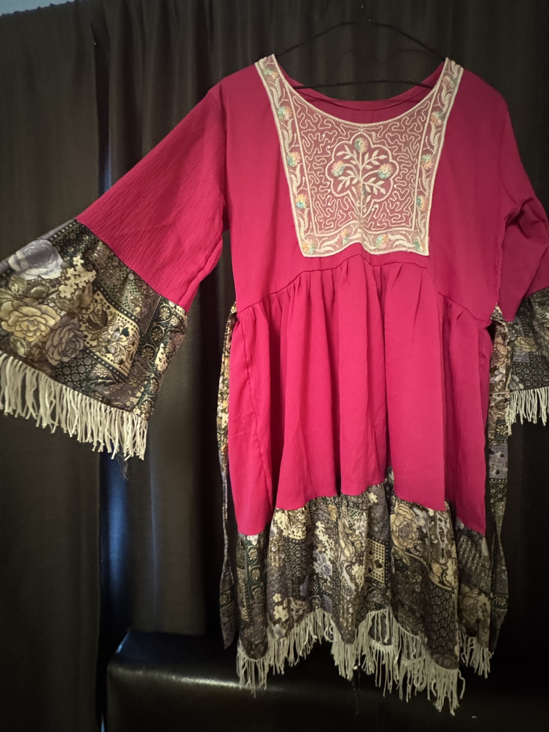 Bohemian Pink Embroidered Tunic Top - photo 3
